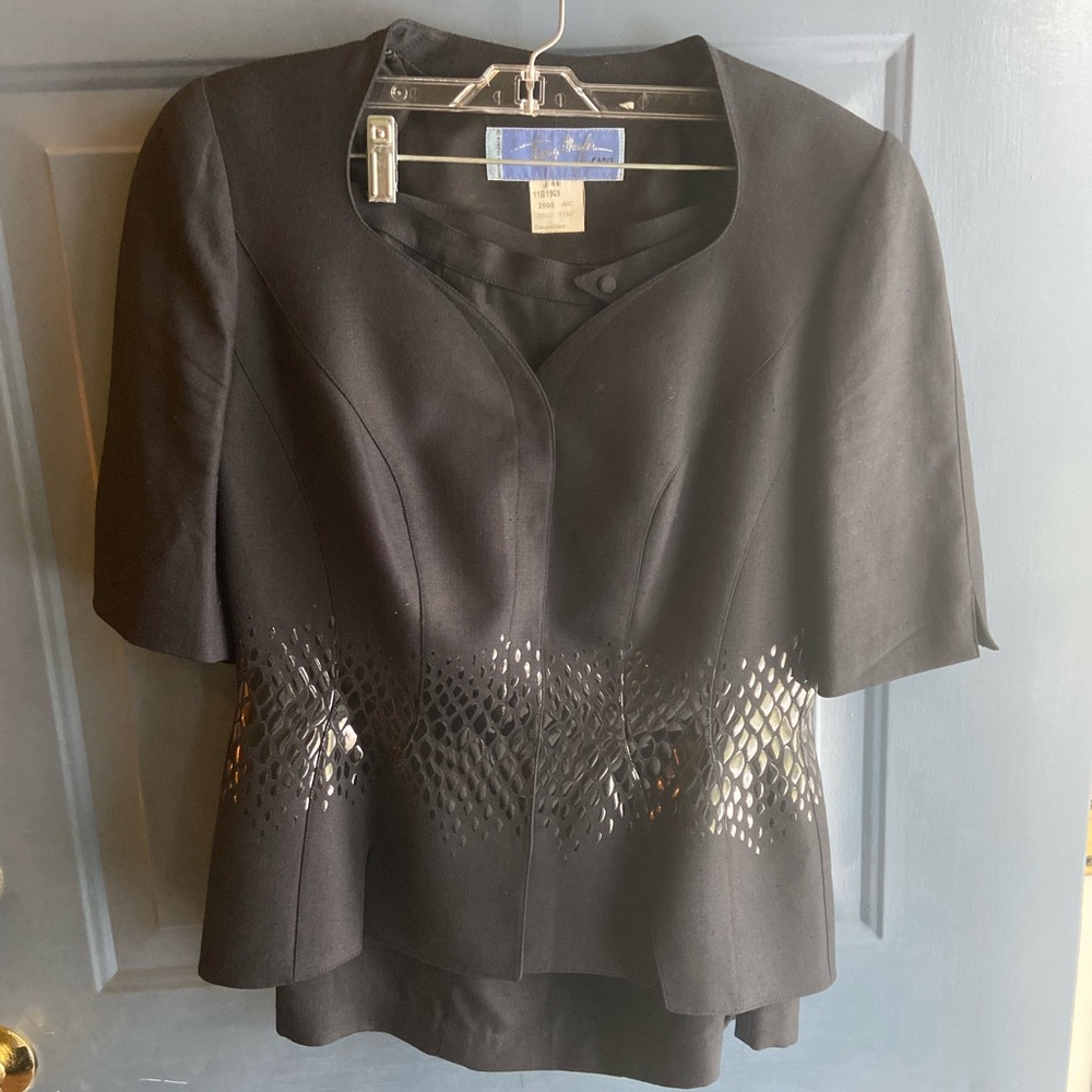 Thierry Mugler Couture 44 Blk Skirt-suit